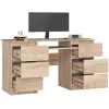 AKORD CLP A-11 Számítógépasztal Laminált Sonoma Tölgy 6 Fiókos