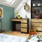   AKORD CLP Jobboldali Íróasztal Laminált Grafitszürke Artisan Tölgy 4-Fiókos