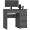 AKORD CLP A-7 Jobboldali Íróasztal Laminált Grafitszürke