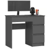 AKORD CLP A-7 Jobboldali Íróasztal Laminált Grafitszürke