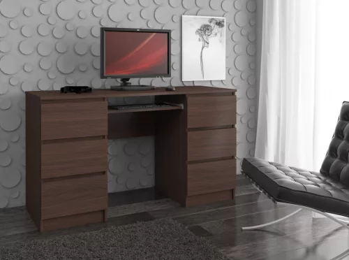 AKORD A-11 Számítógépasztal 6 Fiókos Wenge Laminált