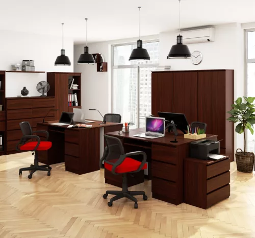 AKORD A-11 Számítógépasztal 6 Fiókos Wenge Laminált