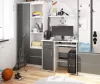 AKORD JAY Számítógépasztal Laminált Fehér-Szürke Kihúzható Billentyűzettartóval