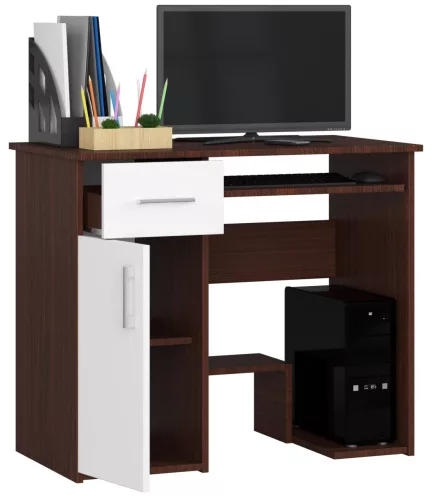 AKORD JAY Számítógépasztal Laminált Wenge-Fehér 90cm