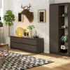 AKORD CLP K160 Komód Laminált Grafitszürke 4 Fiókos