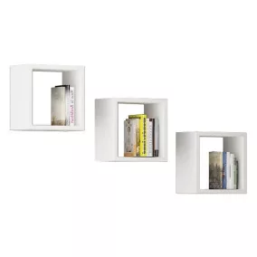 AKORD K Fali Polc Szett 25x25cm Fehér Laminált 3db