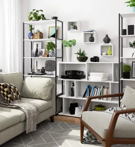 AKORD K Fali Polc Szett 25x25cm Fehér Laminált 3db