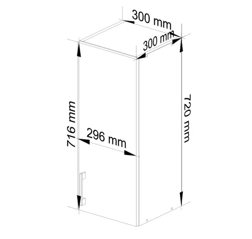 AKORD Lima Fali Konyhaszekrény Sonoma Tölgy-Fehér 30cm