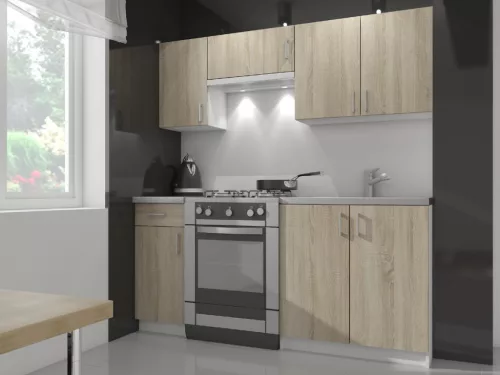AKORD Lima 80 Fali Konyhaszekrény Sonoma Tölgy Fehér