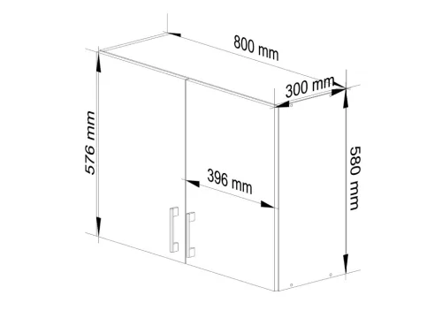 AKORD Lima Sonoma Tölgy Fali Konyhaszekrény 80cm