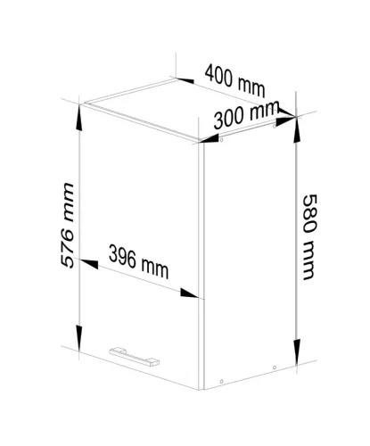 AKORD Oliwia Fali Konyhaszekrény Fehér Matt 40cm