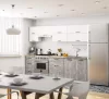 AKORD Oliwia Álló Konyhaszekrény 3 Fiókos Fehér/Beton Munkalappal