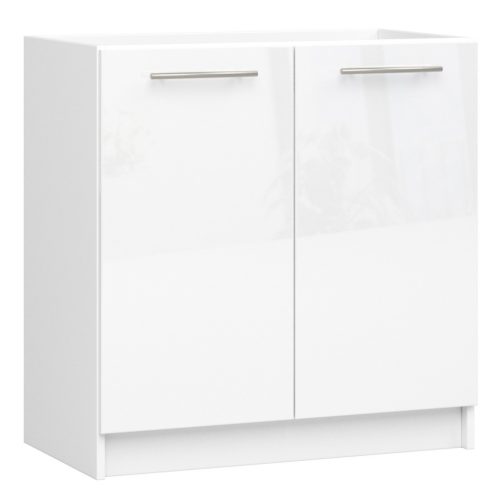 AKORD Oliwia Mosogatószekrény Magasfényű Fehér 80cm