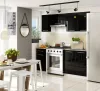 AKORD Oliwia S40 Konyhai Alsószekrény Fehér/Fekete Magasfényű Tölgy Munkalappal