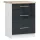 AKORD Oliwia Háromfiókos Konyhai Szekrény Laminált Fehér-Grafit Magasfényű