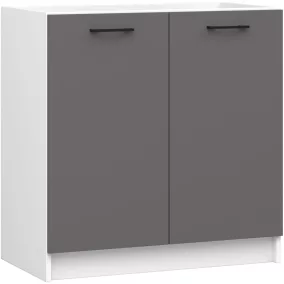   AKORD Oliwia Mosogatószekrény Laminált Fehér-Szürke Matt 80cm