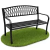 AKORD Arcadia ławka ogrodowa metal czarna ażurowe oparcie 127 cm