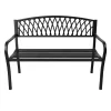 AKORD Arcadia ławka ogrodowa metal czarna ażurowe oparcie 127 cm