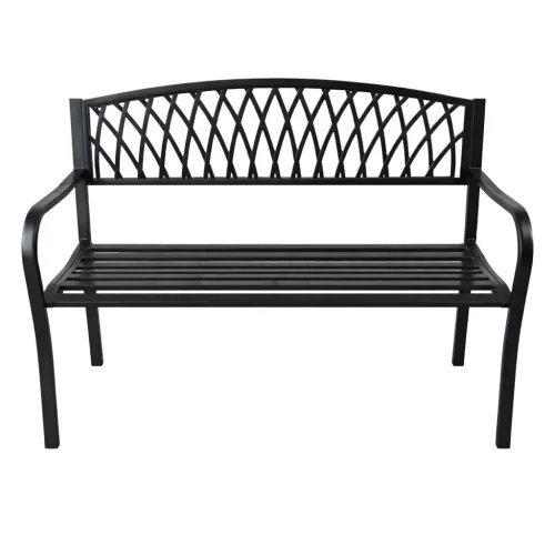 AKORD Arcadia ławka ogrodowa metal czarna ażurowe oparcie 127 cm
