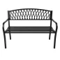   AKORD Arcadia ławka ogrodowa metal czarna ażurowe oparcie 127 cm