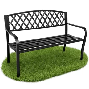   AKORD Classico kerti pad fém fekete ażúr öntöttvas hátlappal 127 cm