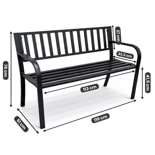 AKORD Linea Kerti Pad Fém Fekete 119 cm