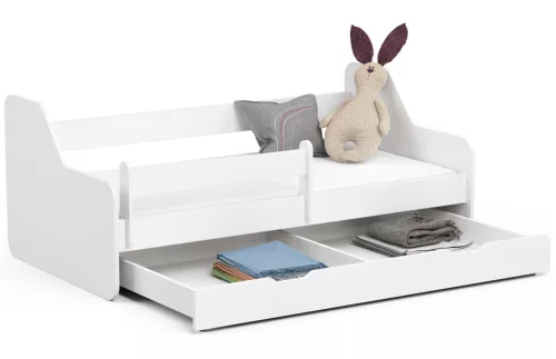 AKORD ACTIV 160x80 Gyerekágy Laminált Fehér Védőkorláttal