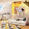 AKORD ACTIV 180x80 Gyerekágy Laminált Fehér Védőkorláttal
