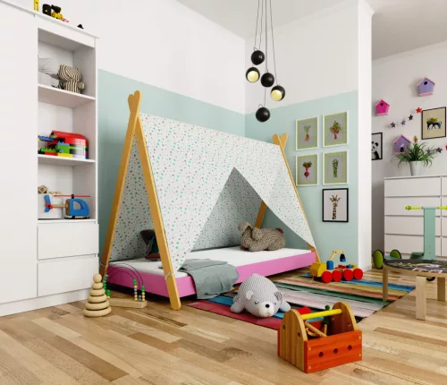AKORD GEM Tipi Gyerekágy Rózsaszín Laminált 160x80