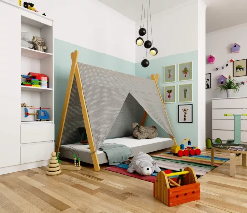 AKORD GEM Tipi Gyerekágy Laminált Szürke 180x80