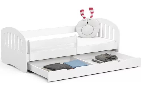 AKORD Play Gyerekágy 180x80 Fehér Laminált Fiókos Matraccal