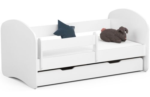 AKORD Smile 140x70 Gyermekágy Laminált Fehér Védőkorláttal