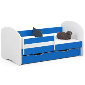   AKORD Smile 140x70 Gyerekágy Laminált Kék Védőkorláttal