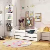 AKORD Smile 160x80 Gyerekágy Laminált Fehér Védőkorláttal