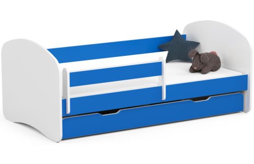 AKORD Smile Gyermekágy 160x80 Kék Laminált Védőkorláttal