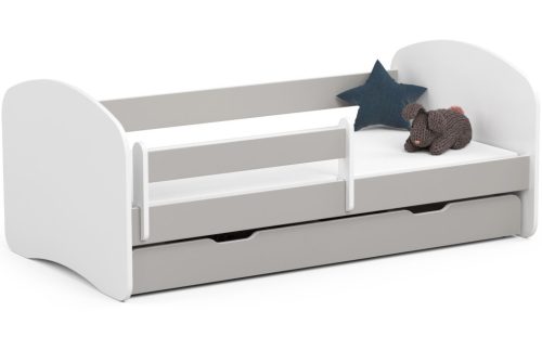 AKORD Smile 160x80 Gyerekágy Laminált Szürke Védőkorláttal