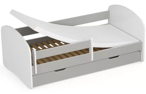 AKORD Smile 160x80 Gyerekágy Laminált Szürke Védőkorláttal
