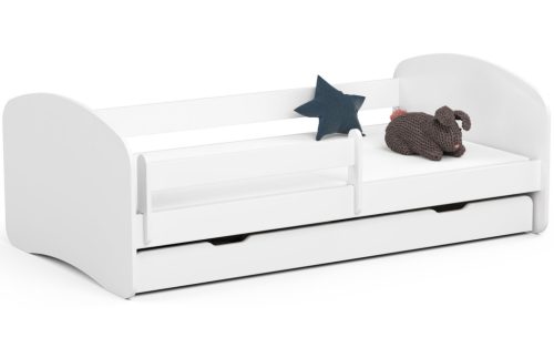 AKORD Smile Gyerekágy 180x90 Fehér Laminált Védőkorláttal