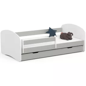   AKORD Smile Gyerekágy 180x90 Szürke Laminált Védőkorláttal