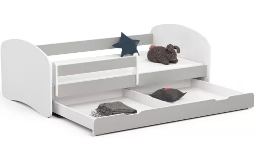AKORD Smile Gyerekágy 180x90 Szürke Laminált Védőkorláttal