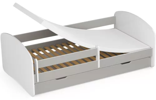 AKORD Smile Gyerekágy 180x90 Szürke Laminált Védőkorláttal