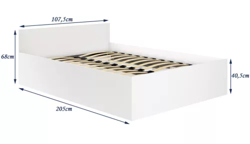 AKORD CLP Ágyneműtartós Ágy 100x200 Laminált Fehér