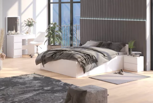 AKORD CLP Tárolós Ágy Laminált Fehér 140x200