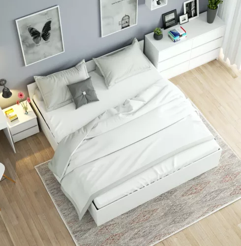 AKORD CLP Tárolós Franciaágy Laminált Fehér 180x200