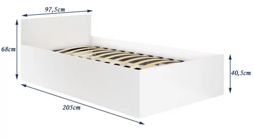 AKORD CLP Tárolós Ágy Laminált Fehér 90x200