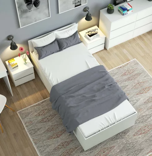 AKORD CLP Tárolós Ágy Laminált Fehér 90x200