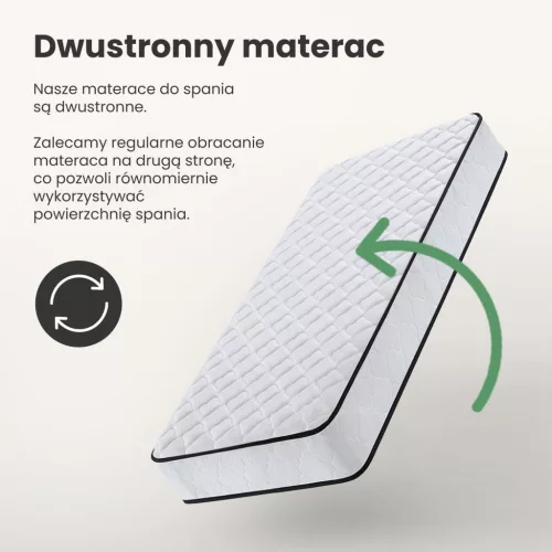 AKORD rugós matrac védőhuzattal 90x200 cm H3 fehér 24 cm magas