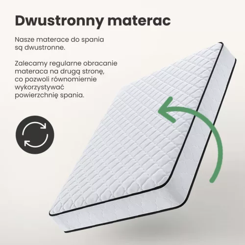 AKORD rugós matrac védőhuzattal 140x190 cm H3 fehér 24 cm magas