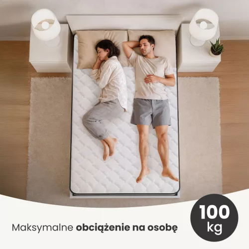 AKORD Furniture Factory rugós matrac védőhuzattal 140x200 cm H3 fehér 24 cm magas