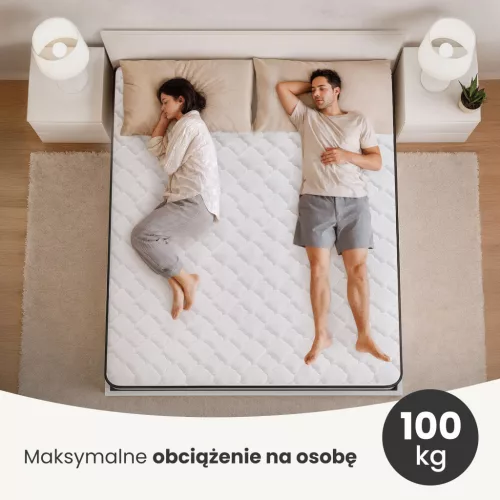 AKORD Furniture Factory rugós matrac védőhuzattal 180x200 cm H3 fehér 24 cm magas